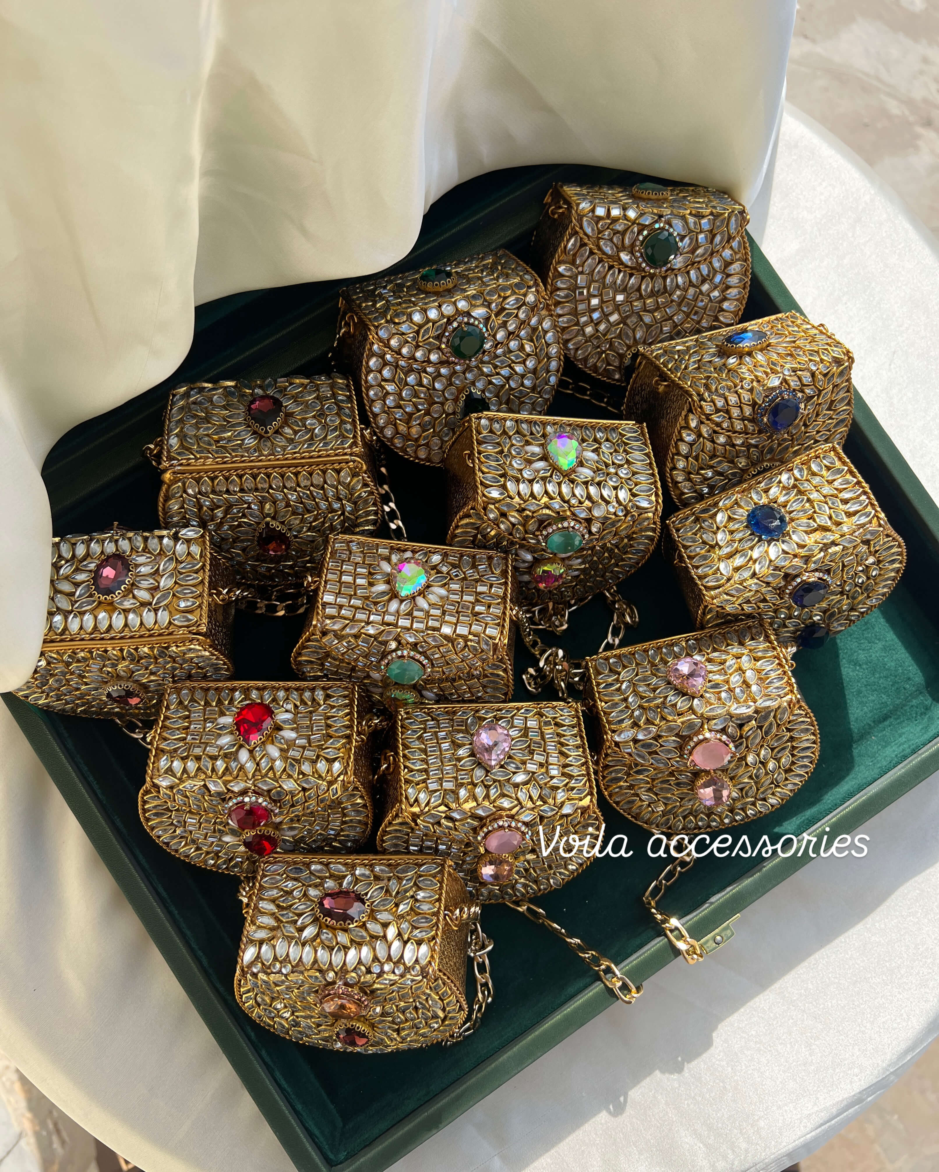 Royal Mini Kundan Box Clutch