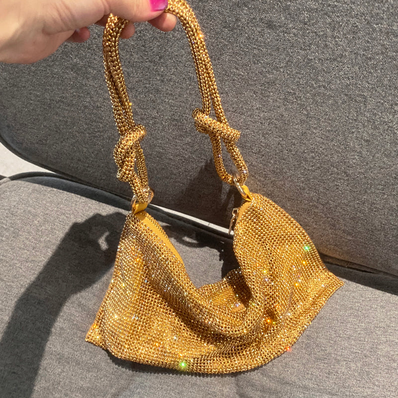 Pink Rhinestone Hobo Bag