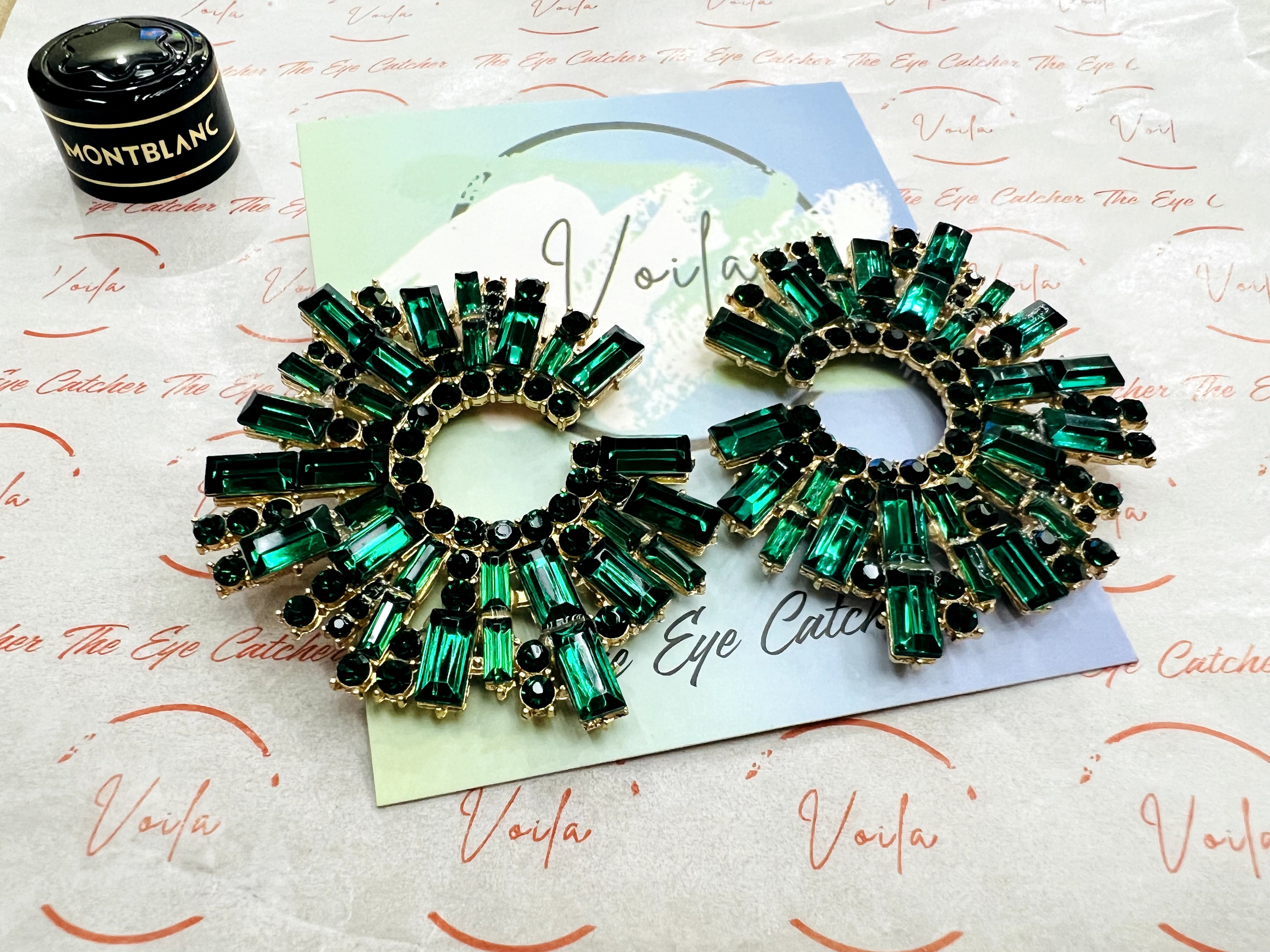 Emerald Rhinestone Earrings