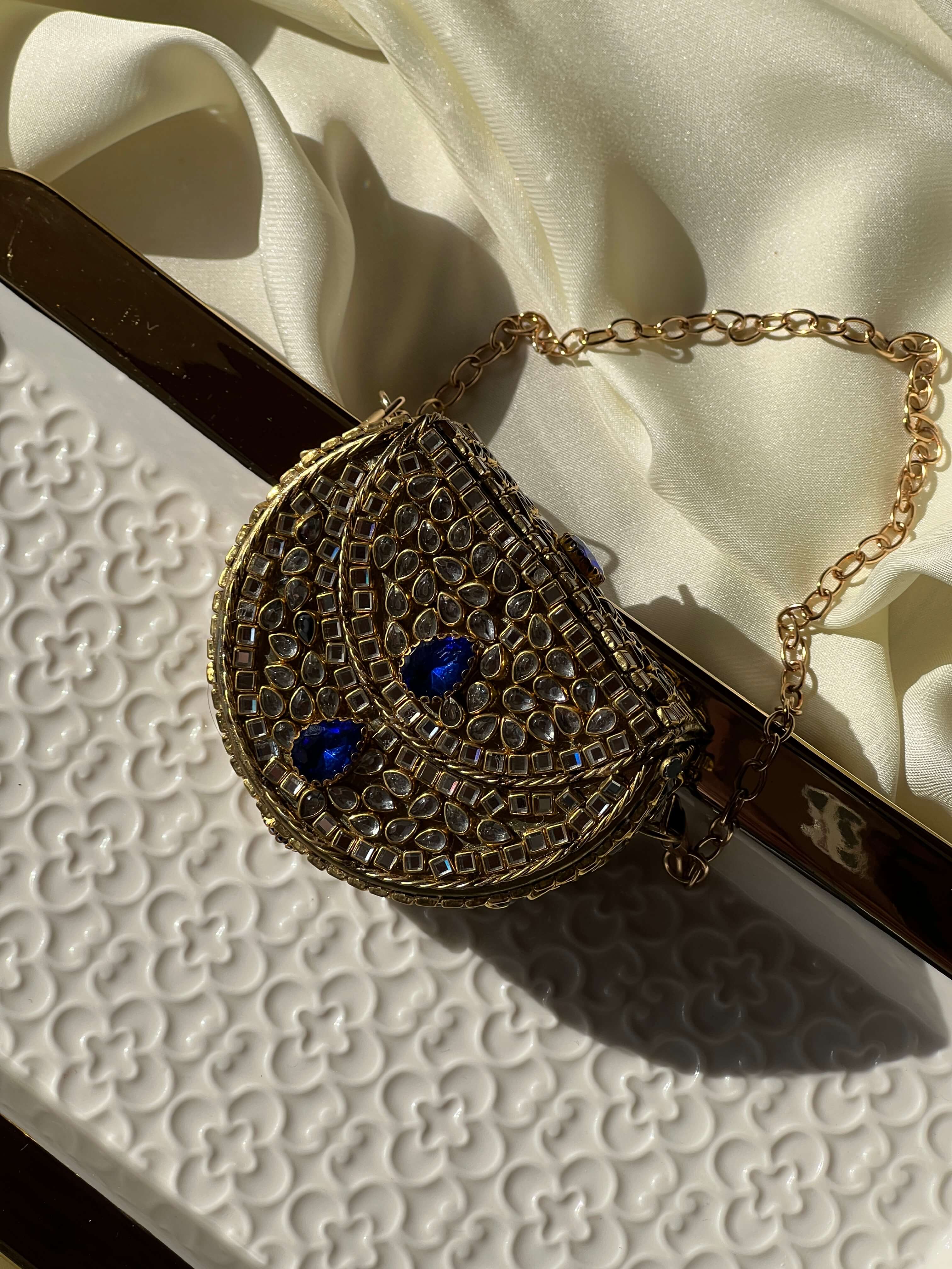 Mini Kundan Box Clutch