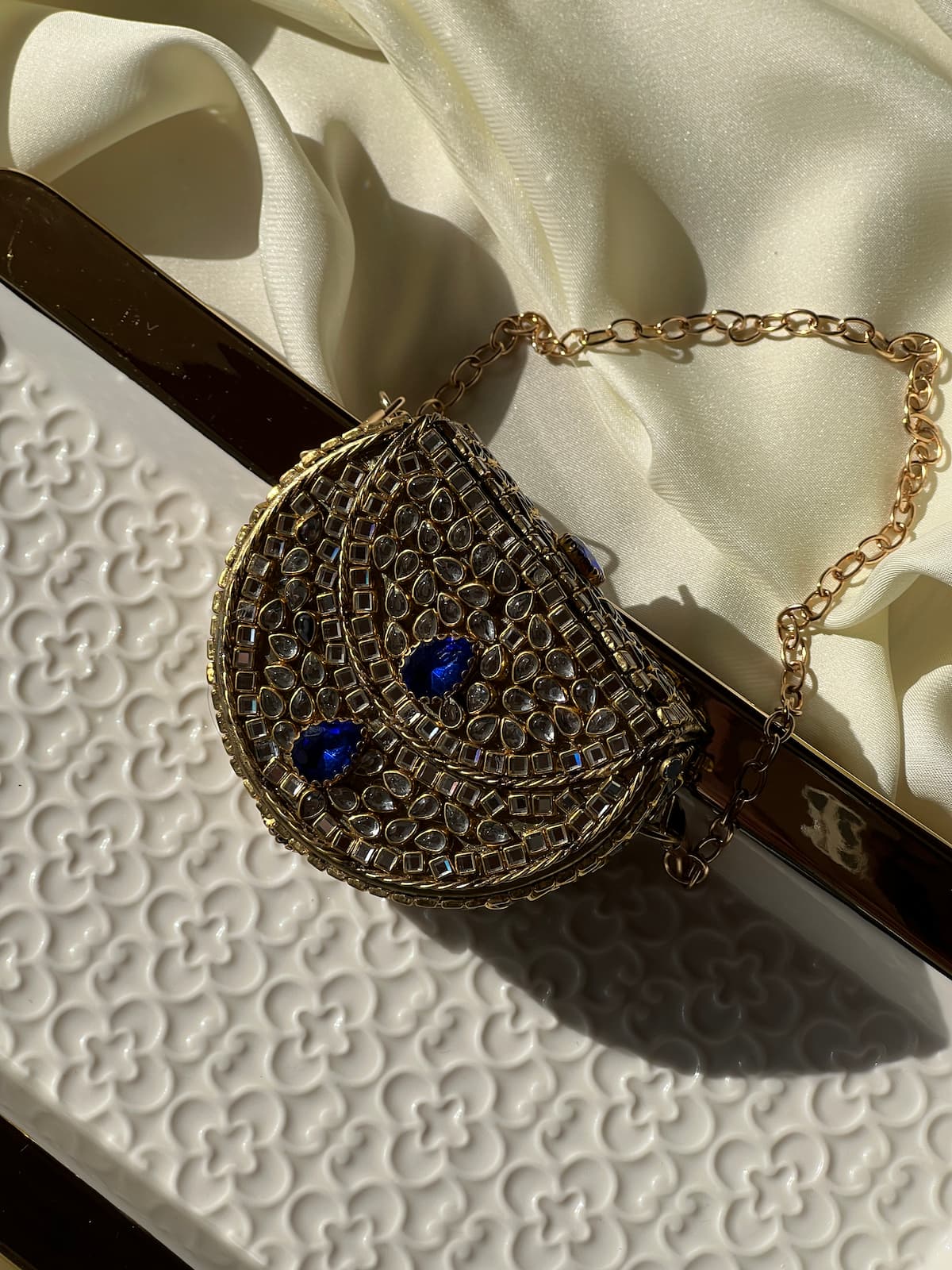 Mini Kundan Box Clutch