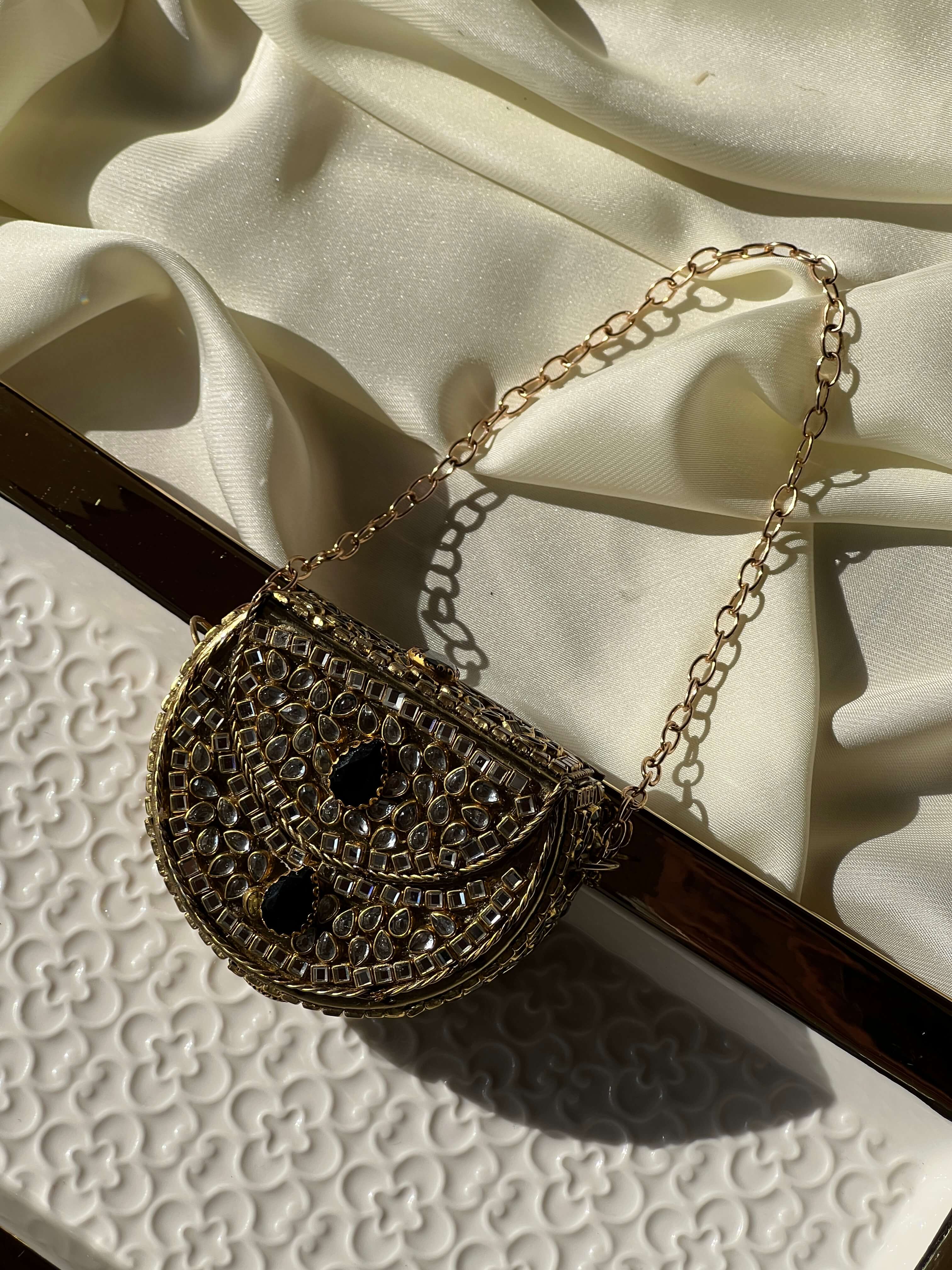 Mini Kundan Box Clutch