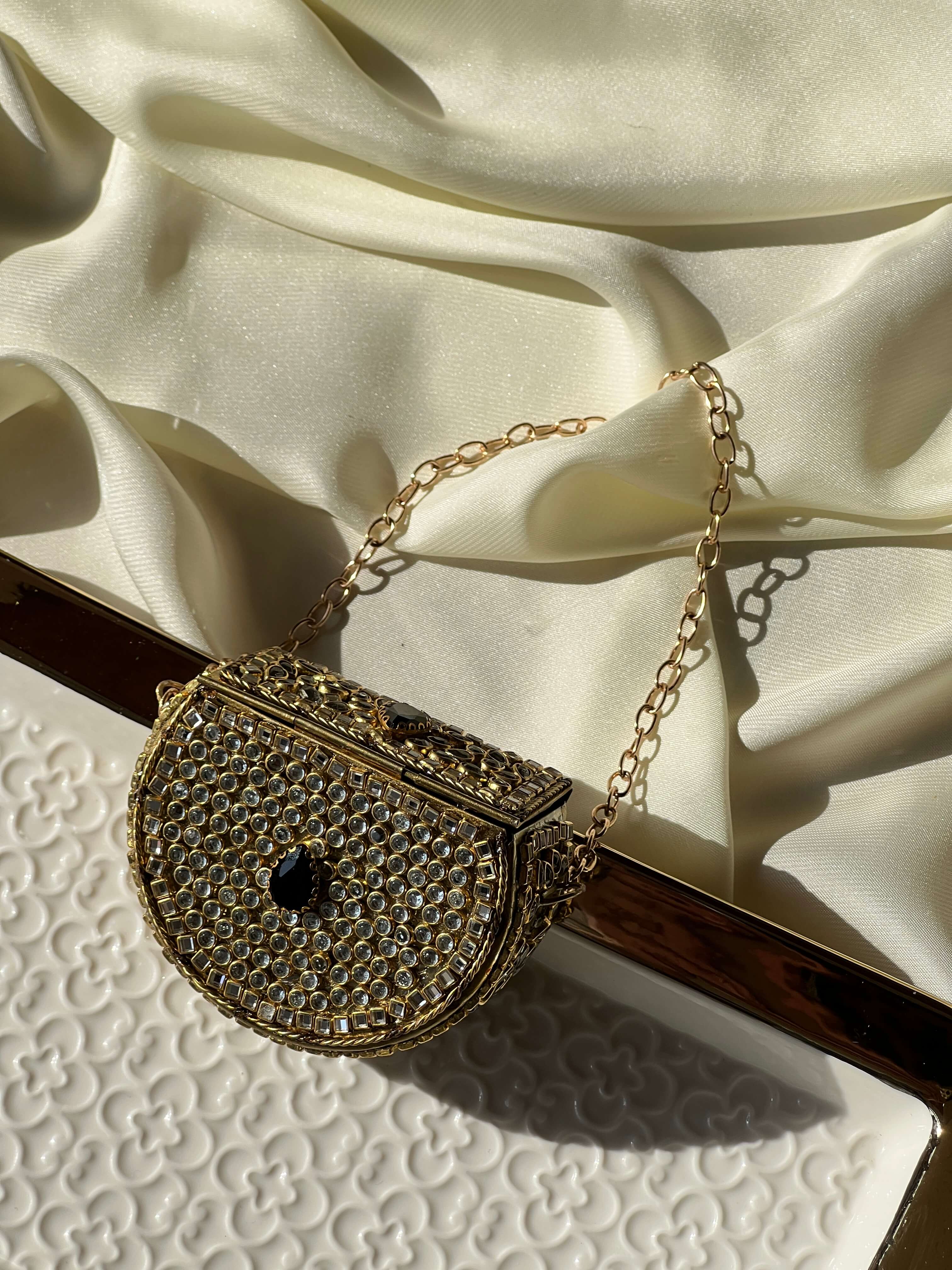 Mini Kundan Box Clutch