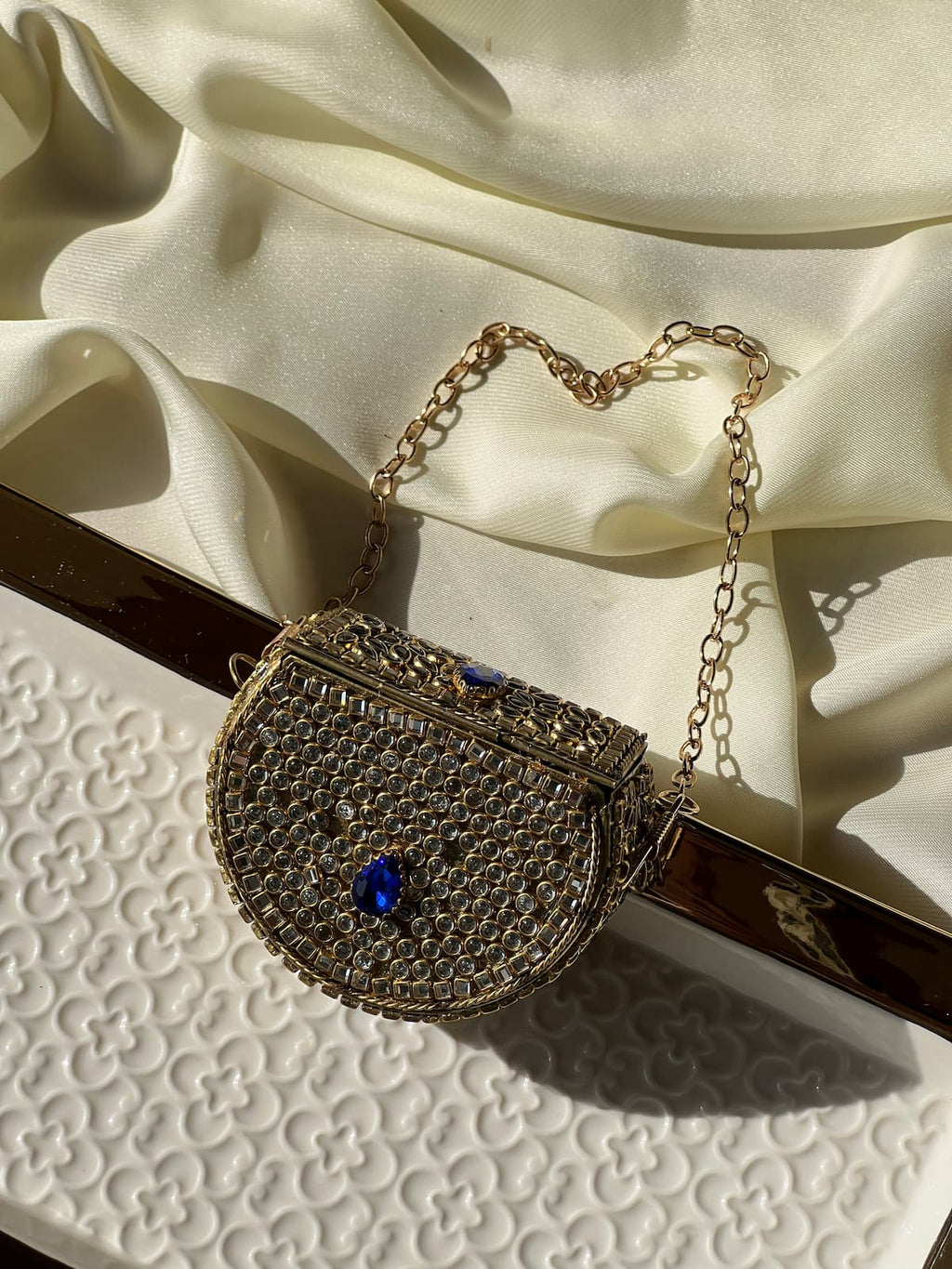 Mini Kundan Box Clutch