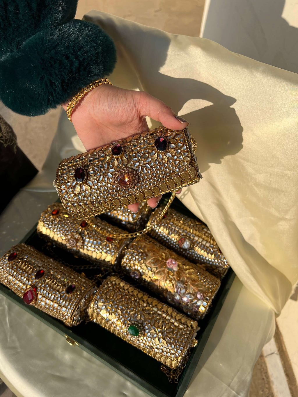 Heirloom Embellished Clutch-Dark Plum