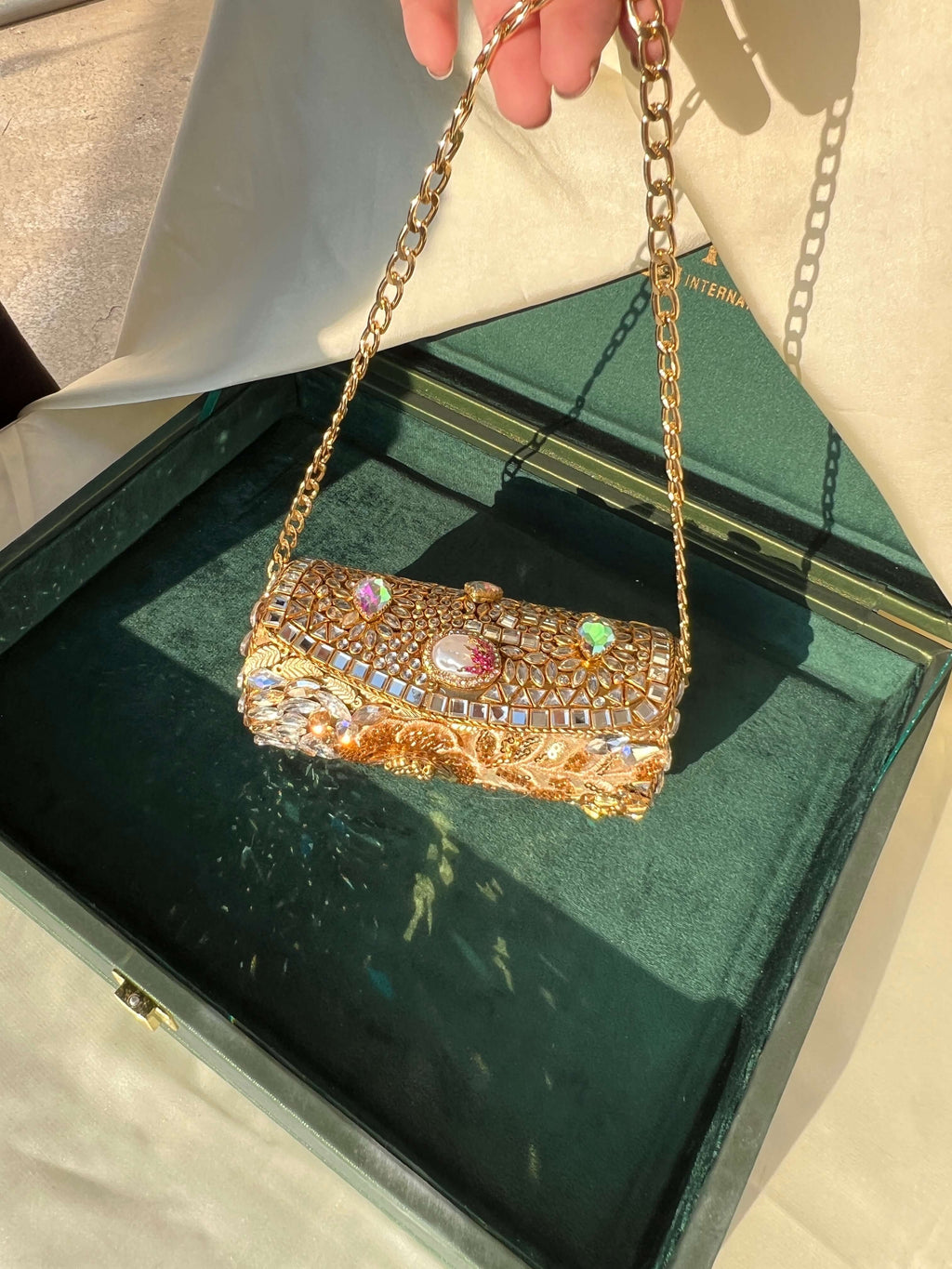 Heirloom Embellished Clutch-Hot Pink