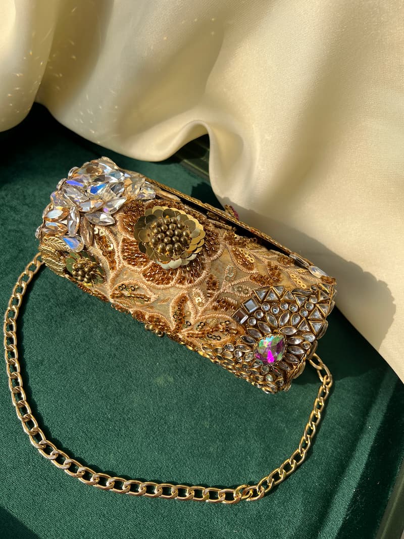 Heirloom Embellished Clutch-Hot Pink