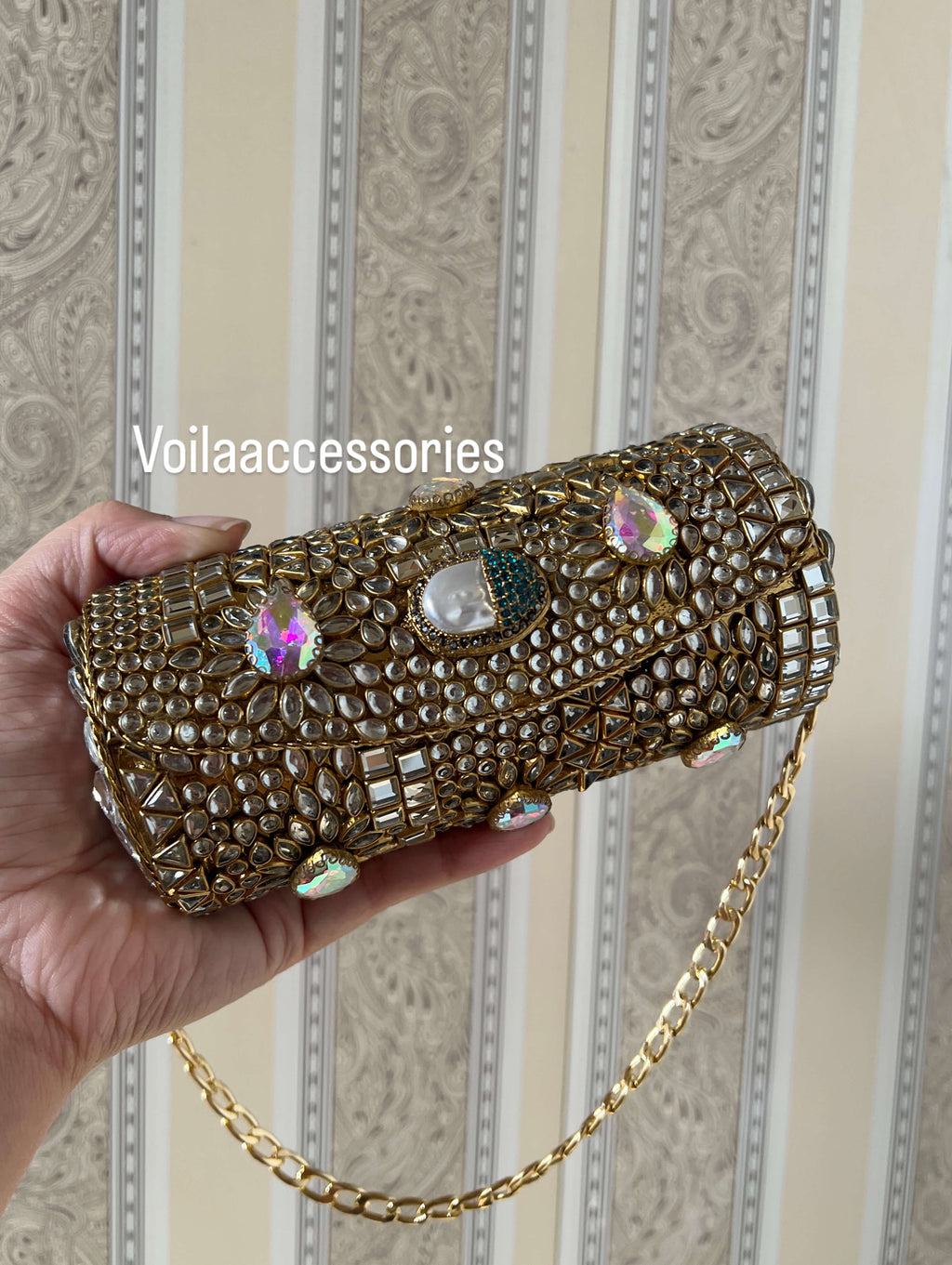 Heirloom Embellished Clutch-feroza