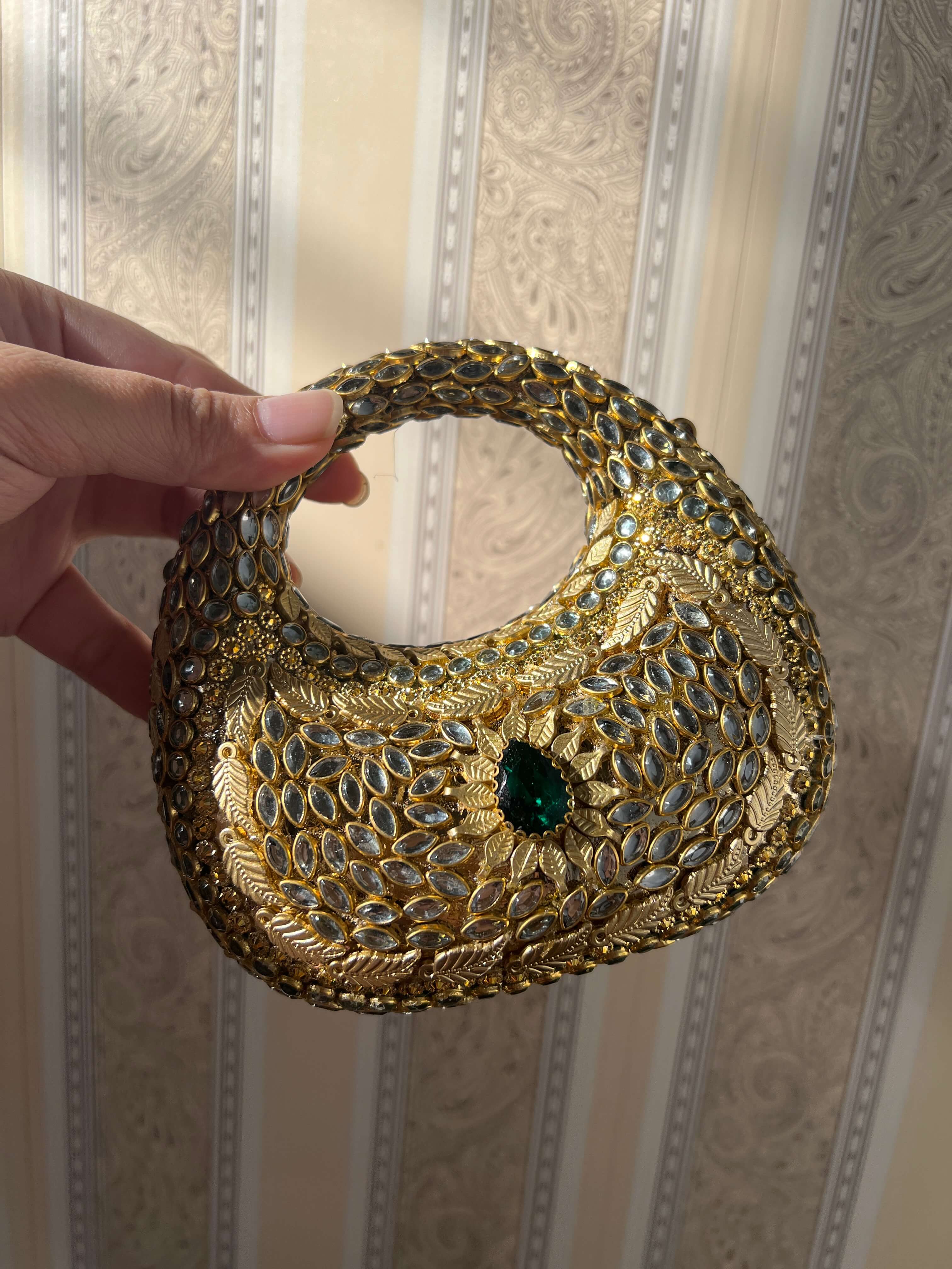 Mini Kundan Handle Clutch