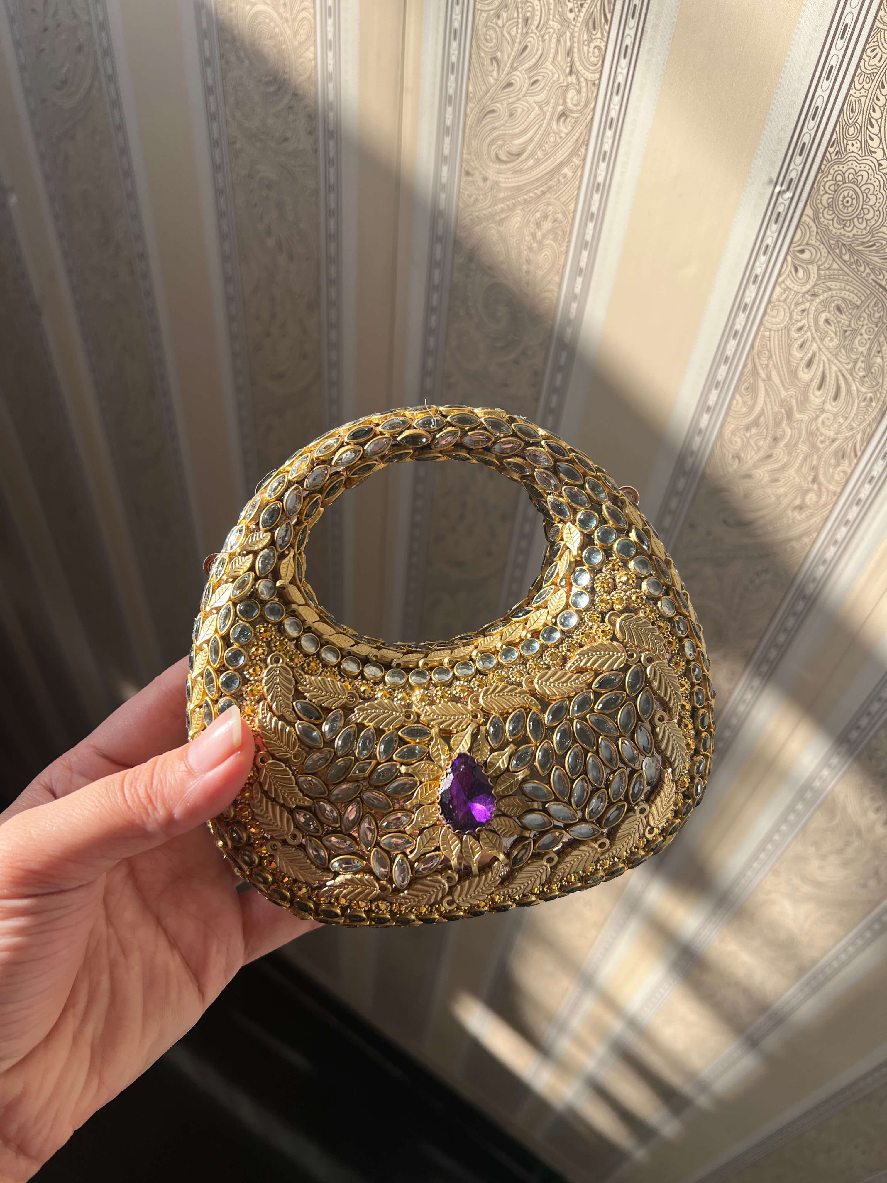 Mini Kundan Handle Clutch