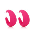 C-shaped acrylic hoop earrings