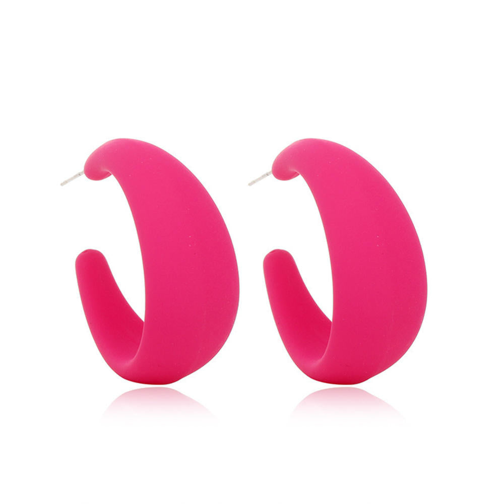 C-shaped acrylic hoop earrings